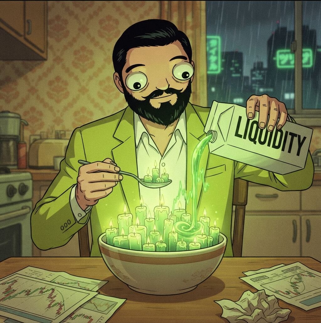 Volad pouring liquidity on his candle cereal